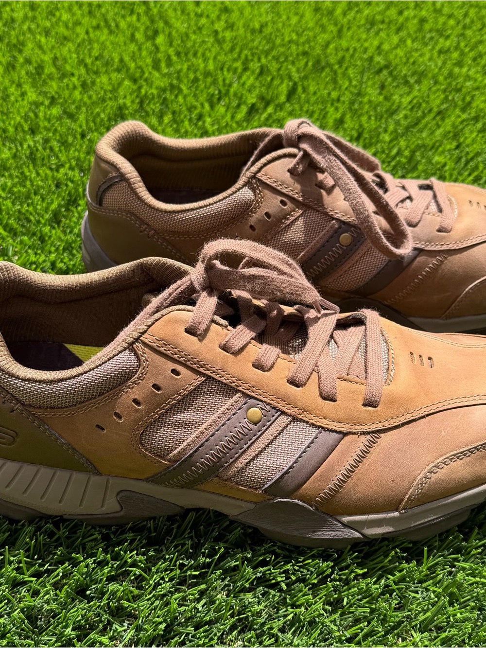 Skechers Men's Lace-Up Sneakers in Tan/Brown